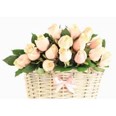 唯美竹篮和鲜花