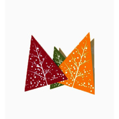 三角形的彩色圣诞树免扣图片