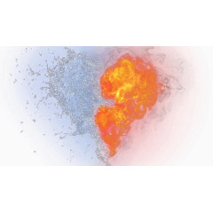 红色与冰心形光效