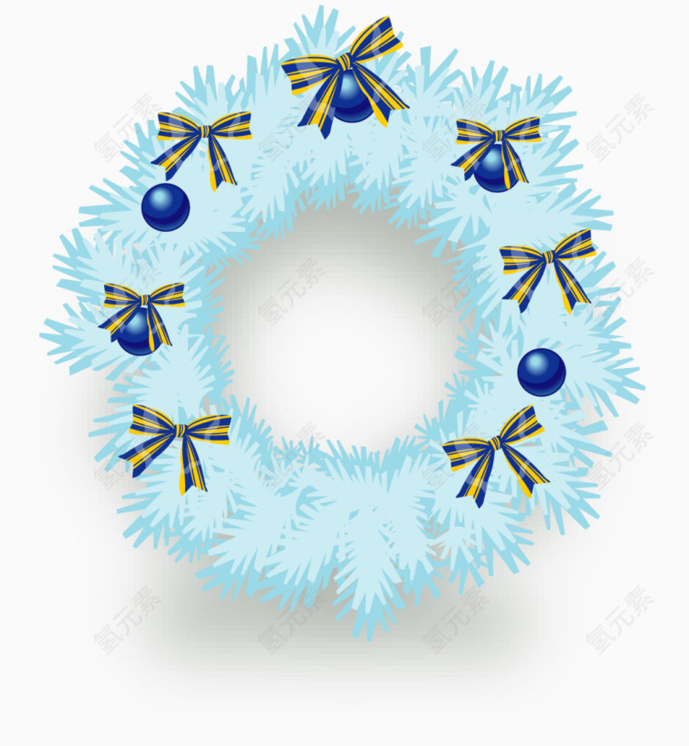 矢量手绘雪花圈