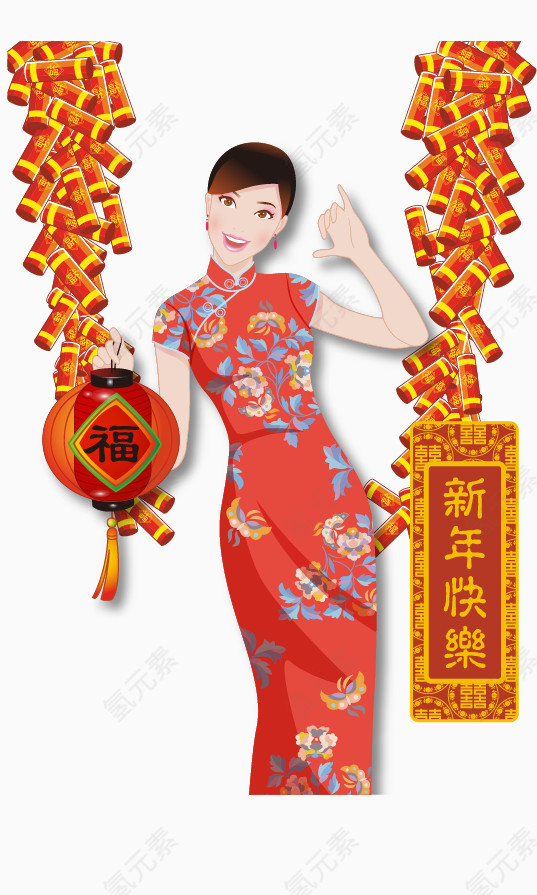 矢量新年鞭炮