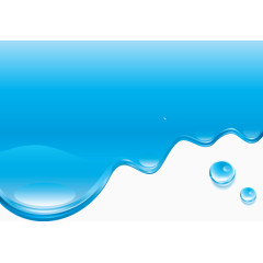 矢量手绘蓝色海边