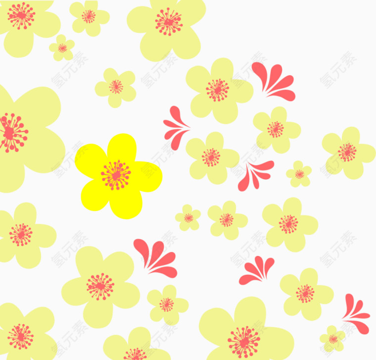 矢量淡雅樱花