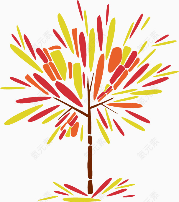 彩色抽象树形图案