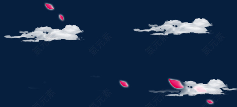 花瓣白云漂浮