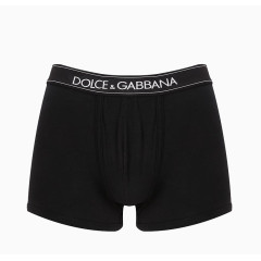 杜嘉班纳白字黑色平角内裤正面