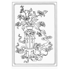 黑白底图植物风景牌匾