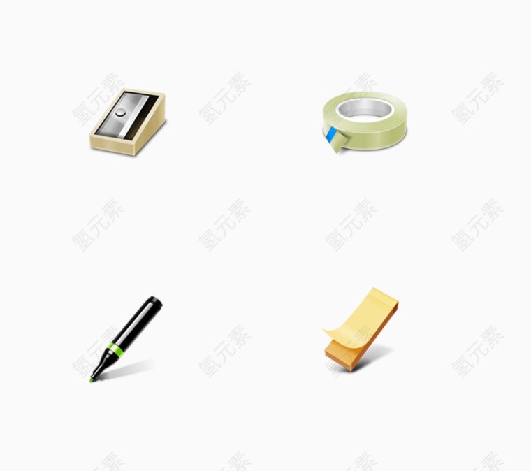 常见办公用品PNG图标