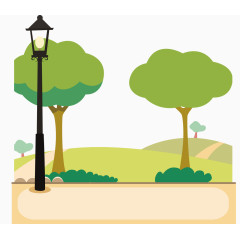 大树路灯矢量