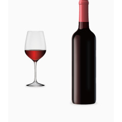 矢量手绘红酒写实