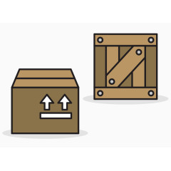 矢量装货物的箱子免费素材