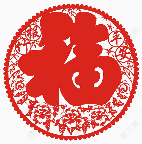 传统福字窗花素材
