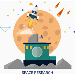 创意航空航天扁平化素材