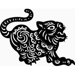装饰十二生肖之老虎剪影