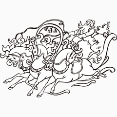 圣诞老爷爷登场白马奔腾线条