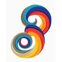 彩虹立体艺术数字