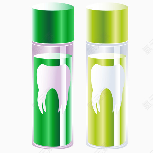 卡通牙齿瓶子