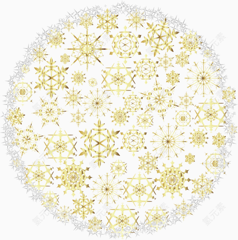 创意金色雪花傲雪素材