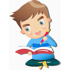 读书写字的男孩