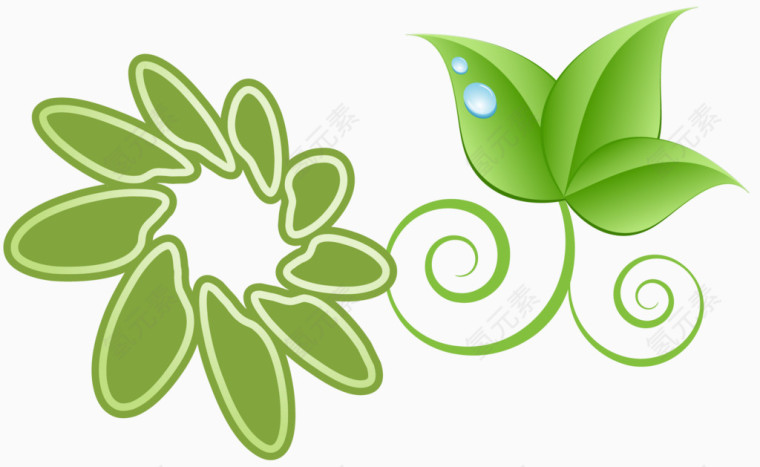 绿色健康叶子装饰