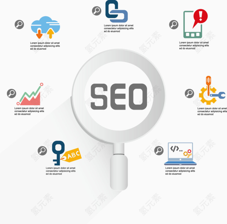 SEO类PPT矢量数据图素材