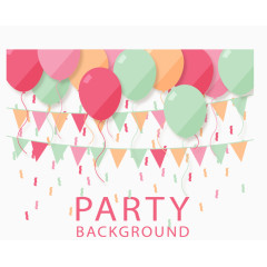小清新彩旗气球派对