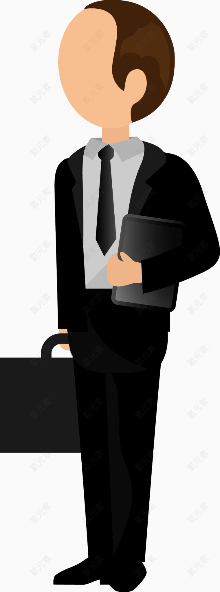 卡通职场商务男士矢量图