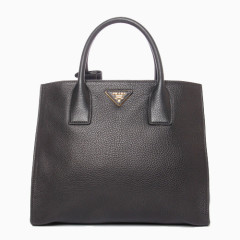PRADA普拉达黑色小牛皮杀手手提包