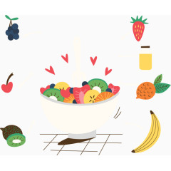 卡通矢量美味水果沙拉
