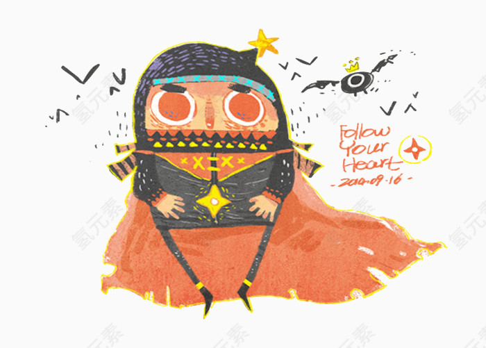 可爱儿童手绘插画