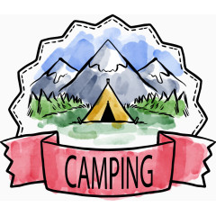 水彩保护森林图标