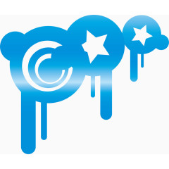 蓝色油漆装饰矢量图