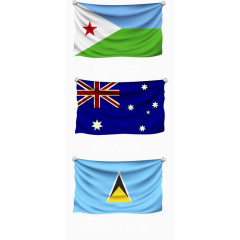 彩色国旗对比图