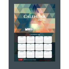 几何现代金属科技日历海报