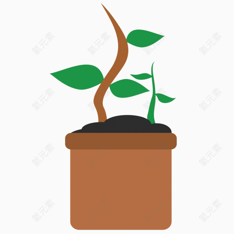 矢量正在成长的植物素材