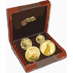 矢量手绘徽章纪念盒