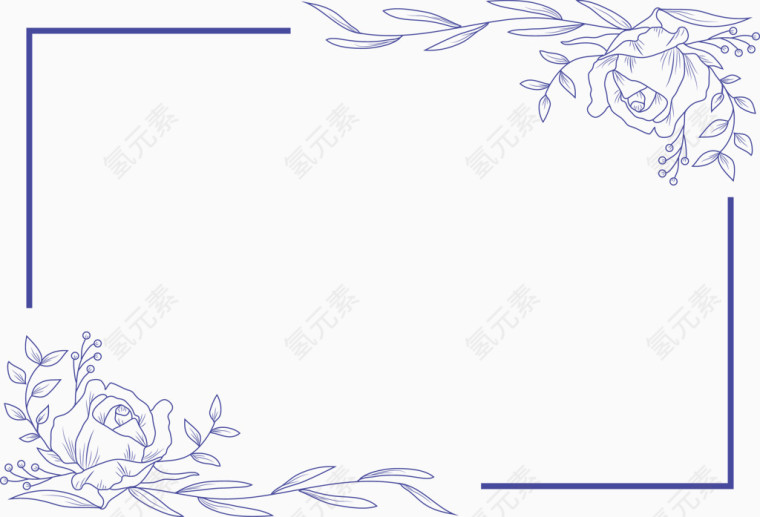 简约花卉边框