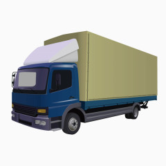 矢量蓝色箱式货车汽车