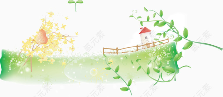 矢量春季花草