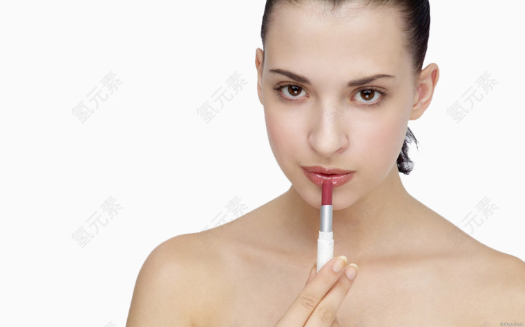 涂口红的女模特