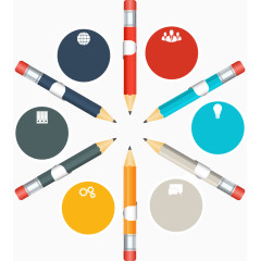 矢量圆环铅笔图表