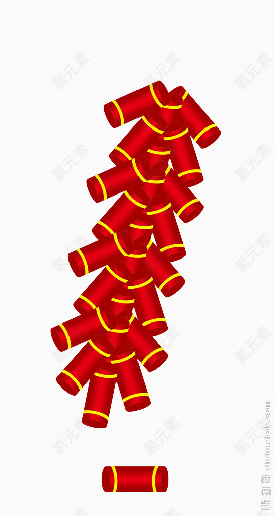 红色喜庆鞭炮png素材