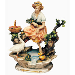 中世纪农妇复古雕塑