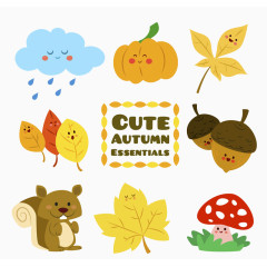 矢量秋天卡通图案