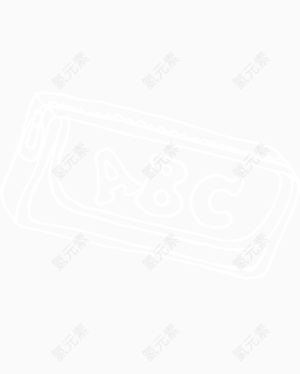 矢量卡通粉笔画笔袋