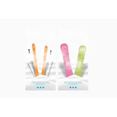 矢量滑雪场海报