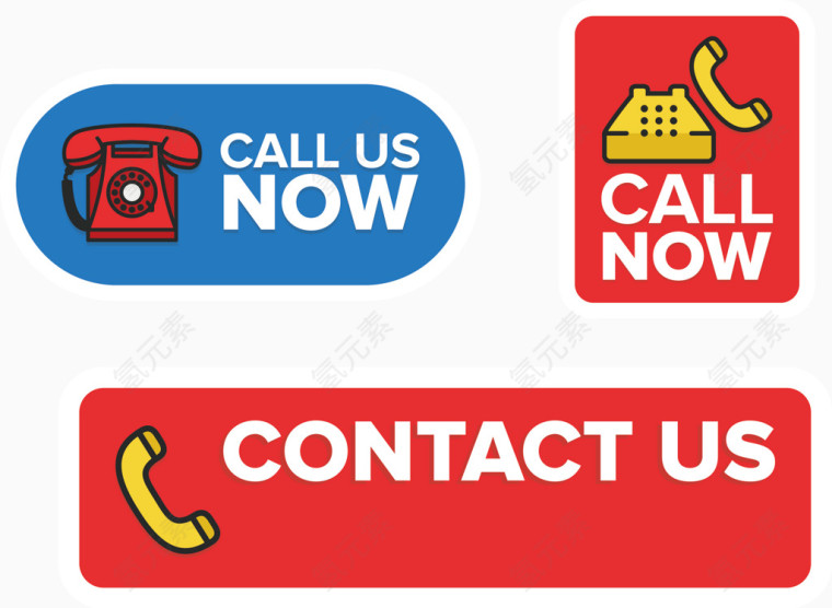 可爱联系方式素材矢量图