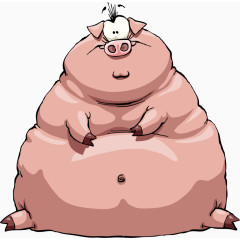 矢量手绘大肥猪