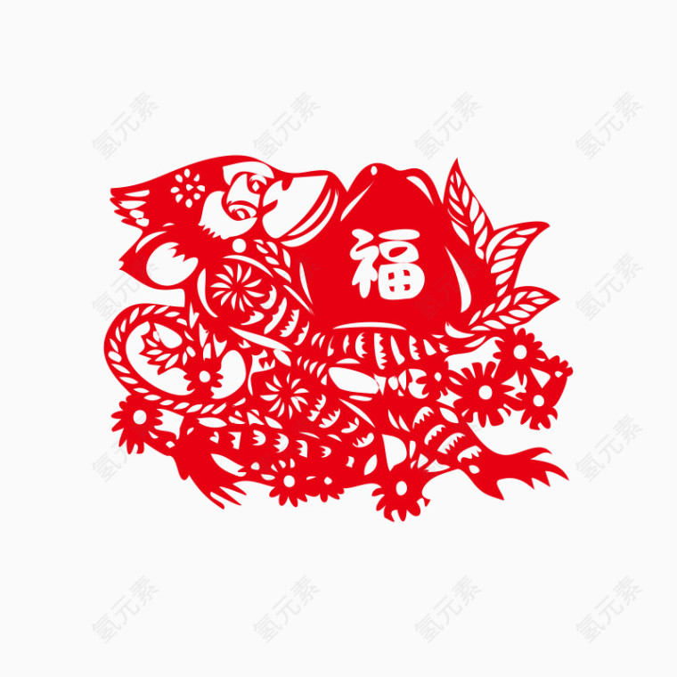 猴子拿着福字