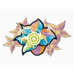 彩色花纹